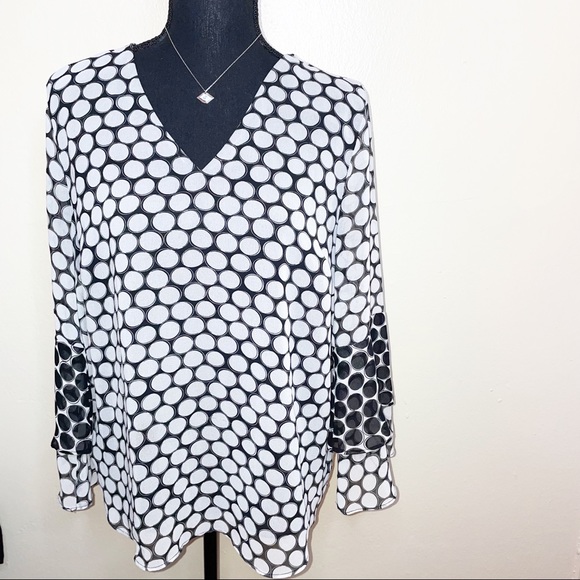 Calvin Klein polka dot ruffle sleeve blouse - Picture 10 of 10
